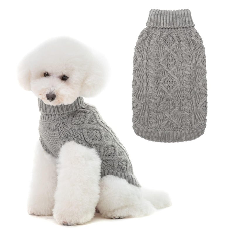 BINGPET Thermal Knitted Dog Sweater for Small Medium Large Dogs,Winter Dog Cat Coat Warm Sweartershirts Outfits,Classic Cable Knit Turtleneck Pullover Dog Jumper Coat Warm Sweartershirts - Image 1